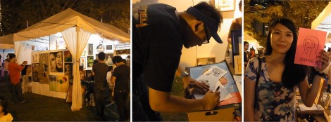 Art in the park, artist  Marcushiro, and live drawing